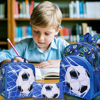 Tas sekolah tiga potong sepak bola terlaris ransel anak-anak lucu untuk hadiah pelajar