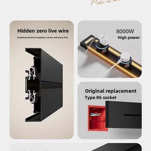 Regleta de Enchufes de Cocina de 2500W, Montaje en <span class=keywords><strong>Superficie</strong></span>, Riel Móvil, Interruptor Giratorio, <span class=keywords><strong>Enchufe</strong></span> de Pared AC200-240V para Cocina, <span class=keywords><strong>Enchufe</strong></span> Australiano - Product Image 3