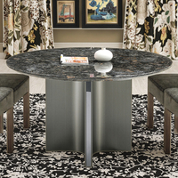 Table à manger moderne minimaliste italienne de luxe en marbre naturel ronde avec diamant platine, design artistique créatif pour la maison