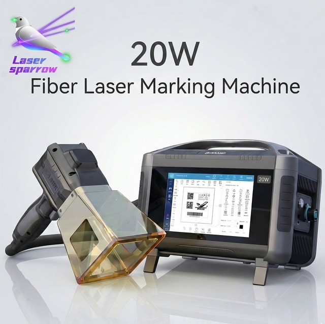 Laser Sparrow 20W Small Handheld Portable Fiber Laser Marking Machine for engraving on Metal Steel Acrylic wood