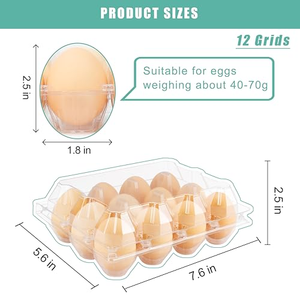 Boîte d'emballage d'œufs en plastique transparent jetable personnalisée avec 4/6/8/10/12/15/20/30 trous, barquette d'emballage d'œufs recyclable - Product Image 2