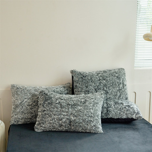 Bán Buôn Nữ Hoàng Vua Kích Thước Màu Đen Người Đàn Ông Comforter Ấm Chồn Nhung Tie Dye Gối 4 Mảnh Bộ Đồ Giường Đặt Cho Mùa Đông - Product Image 4