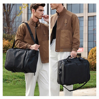 Sac à dos imperméable antivol en PU pour l'école et le travail, grande capacité, sac de voyage portable avec fermeture éclair pour hommes