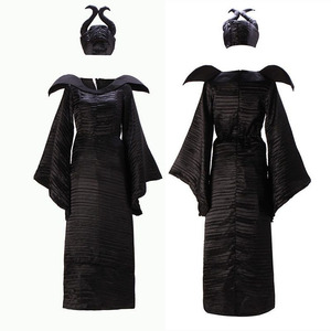 Disfraz de <span class=keywords><strong>Maléfica</strong></span> (La Bella Durmiente) - Vestido de Bruja Negra con Conjunto de Diadema con Cuernos, Disfraz de Cosplay de <span class=keywords><strong>Película</strong></span> de Televisión para Mujer Adulta - Product Image 3