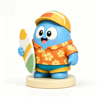 Boîte Mystère Personnalisable en PVC sur le thème du Surf, Figurine de Bureau Tendance et Jouable, Jouet Décoratif Mignon, Jouet Artistique 8,5 cm