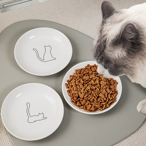 Tazón de cerámica para gatos, redondeado, antideslizante, con soporte para el cuello, para comida y golosinas para gatos - Product Image 3