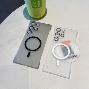 Ốp điện thoại Samsung S24 Plus S22 <span class=keywords><strong>S3</strong></span> S25 Ultra siêu mỏng, không viền, trong suốt, từ tính, bán chạy, kèm miếng dán bảo vệ ống kính - Product Image 6