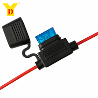 Portafusibles en Línea 12AWG 10A 15A 20A 30A ATC ATO Impermeable para Automóvil, Motocicleta, Marino, 12V 24V con Cubierta, Paquete de 5