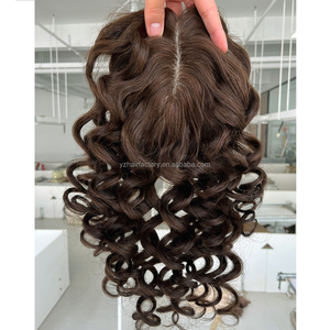Listo para enviar: Topper de cabello humano virgen natural ondulado 6x7 con base de monofilamento y clip, base de seda, en stock. - Product Image 4