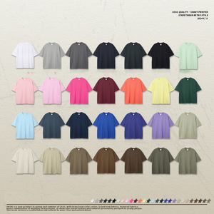 Bán Buôn Cộng Với Kích Thước Của Nam Giới 230G Đôi Sợi Cotton Ngắn Tay Lỏng T-Shirt Màu Rắn Quá Khổ Sương Mù Thiết Kế - Product Image 3