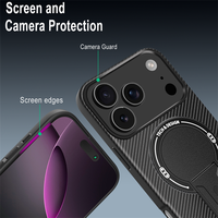 Coques de téléphone en TPU+PC avec support magnétique, texture fibre de carbone, pour OPPO Reno 15C 15F 14F 15 Pro Max A6X A6 A5 Pro A5X