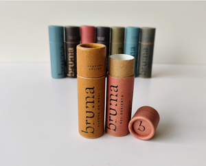 Tube en papier kraft brun compostable, impression personnalisée sur la surface, pour les fournitures de cosmétiques solides artisanaux - Product Image 3
