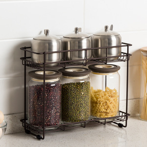 Modern <b>Corner</b> Bathroom Kitchen Desktop Storage Racks Zinc Alloy Double-Layer Free Installation Bedroom Sundries - Product Image 3