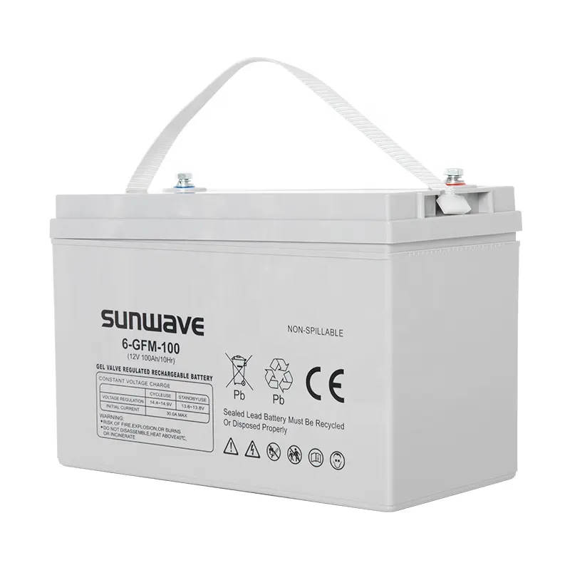 Sunwave güneş enerjisi depolama jel akü 12V 120120ah 150Ah 200Ah 250Ah derin döngüsü AGM mühürlü kurşun asit piller