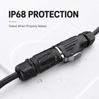 Câble pré-câblé étanche IP68 LP20 avec connecteur Push Lock 2, 3, 4, 5, 7, 9, 12, 14 broches pour équipement extérieur
