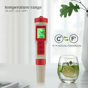 Testeur de qualité de l'eau multifonctionnel étanche (pH/TDS/EC/Temp) avec rétroéclairage, plage de pH 0,00-14,00, plage de TDS 0,1-60,0°C, pH TDS Temp, P - Product Image 3