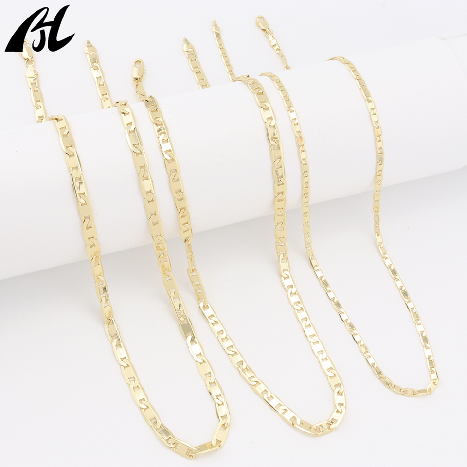 Oro Laminado High Quality Fashion Golden Pattern Women Chains Do Not Fade Waterproof Charm Chains