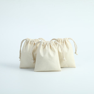 <b>Drawstring</b> Bags Rectangular Pure Cotton Fabric Jewelry Packaging Organizer For Rings Power Banks Custom Storage <b>Pouches</b> - Product Image 5