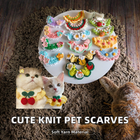 Collier pour animaux de compagnie en crochet fait main, joli cache-col tricoté pour chien et chat, en coton doux, réglable, accessoires pour petits chiens, plus de 10 modèles