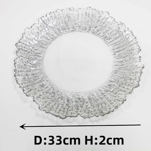 Assiettes à dîner Creative Style Nordique Rond Argenté <span class=keywords><strong>Translucide</strong></span> Couverts Plateau Fruits Plat Assiette en Verre Clair - Product Image 5