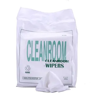 1000 वर्ग 6x6 इंच 180gsm टच स्क्रीन साफ पॉलिएस्टर पोंछ cleanroom wipers microfiber वाइपर कपड़ा साफ कमरे वाइपर