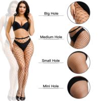 Vente chaude mode chaussettes personnalisées femmes quotidien noir maille longue Nylon résille bas Lingerie collants/collants