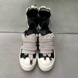 Zapatillas de Alta Calidad para Hombre y Mujer de Caña Baja, Negras con Cordones, Zapatos de Diseño de Lujo, Marcas Owens, de Cuero con Suela Gruesa, Calzado Plano Casual - Product Image 3