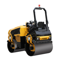 Mini-compacteur routier vibrant à double tambour de 4 tonnes, moteur diesel 48 CV, autoporté, pour asphalte