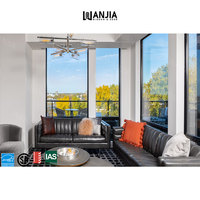 Fenêtres insonorisées en aluminium à double vitrage, design moderne, efficacité énergétique, fenêtres panoramiques fixes pour bureaux commerciaux