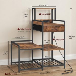 Support pour mini-réfrigérateur, étagère de boulanger avec rangements, station de café avec porte-bouteilles, support pour <span class=keywords><strong>micro</strong></span>-ondes, armoire de cuisine - Product Image 6