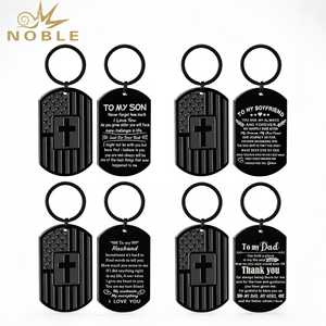 <span class=keywords><strong>Porte</strong></span>-clés en métal avec drapeau américain noble et croix, texte inspirant gravé, cadeau pour <span class=keywords><strong>fils</strong></span>, papa, mari, petit ami - Product Image 1
