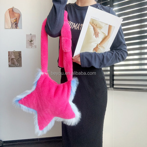 JJOA-<span class=keywords><strong>Sac</strong></span> messager en peluche <span class=keywords><strong>avec</strong></span> étoiles roses et bleues pour femmes, <span class=keywords><strong>sac</strong></span> à bandoulière en <span class=keywords><strong>fausse</strong></span> <span class=keywords><strong>fourrure</strong></span>, grande capacité, Inspiration Jack et Jill - Product Image 6