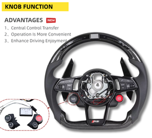 Volant en cuir à fond plat en fibre de carbone personnalisé pour <span class=keywords><strong>Audi</strong></span> RS7 A4 B8.5 2016 A3 <span class=keywords><strong>RS4</strong></span> A4 A5 TT B6 S8 D4 S4 B8 B9 RS3 - Product Image 5