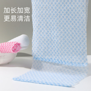 Long Terry Cloth Bath Towel For Back Scrubbing Solid Color Rectangle Polyester <b>PA</b> Home Use - Product Image 3
