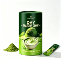 AegleWell OEM ODM Matcha Glow Powder Stick, peptides de collagène marin, L-théanine, vitamine C, énergie propre, concentration, complément alimentaire
