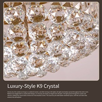 Lampe de plafond en cristal de luxe LED dorée à intensité variable pour villa, salle de banquet, salon, hall d'hôtel, chambre à coucher, décoration de toute la maison