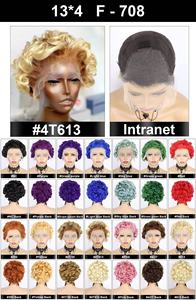 Letsfly วิกผมแท้ด้านหน้าคลื่นน้ำ,วิกลูกไม้13X4วิกผมสั้น Remy ผม350สี - Product Image 5