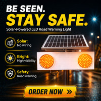 Feux de signalisation routière solaires en aluminium, feux de signalisation LED clignotants solaires