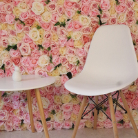 Kustom 3D Efek Campuran Bunga Dinding Tikar Buatan Bunga Dinding Rose Panel untuk Yoga Dekorasi Toko