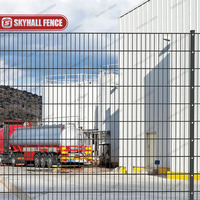 Panel de Cerca de Alambre de Acero Doble Horizontal 868, Cerca de Seguridad de Alambre Doble Soldado de 6 Pies, Color Natural, para Carreteras, Autopistas y Construcción