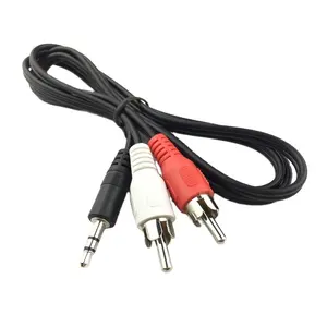 3FT 1m 3.5mm AUX Plug to 2 RCA Male Plug Y Audio Stereo Cable Support custom order