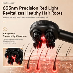 Masseur de tête électrique rechargeable, brosse de massage du cuir chevelu imperméable, outil de soin des cheveux à lumière rouge - Product Image 6