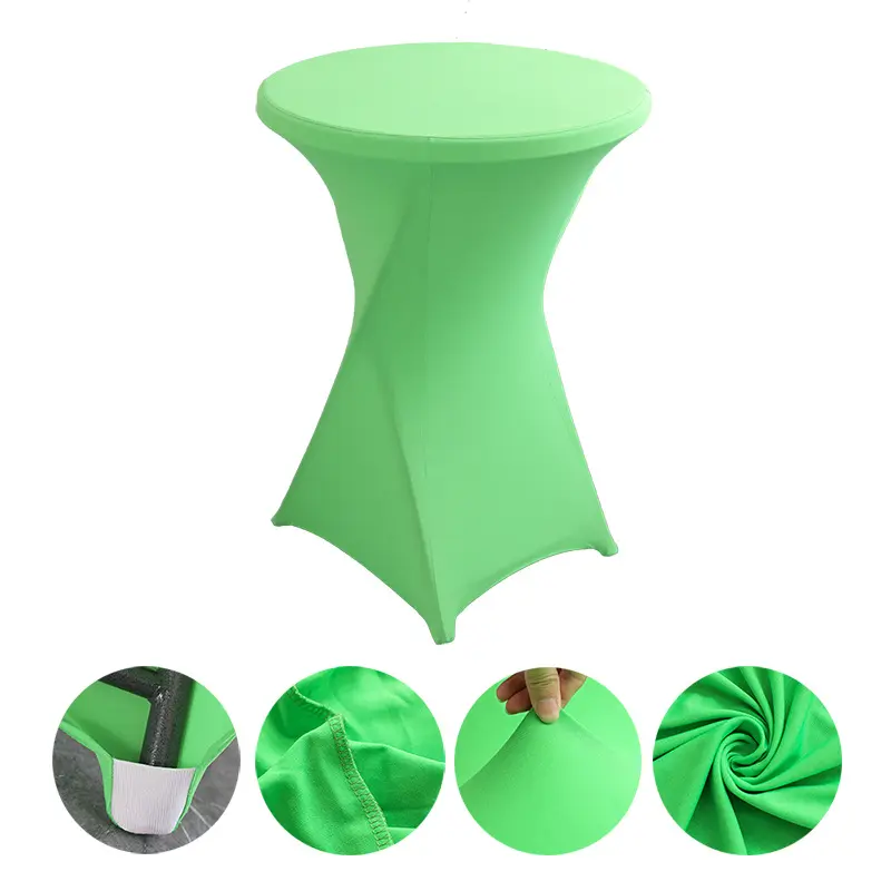 factory direct high quality foldable cocktail table bar table bistro table with stretch cover