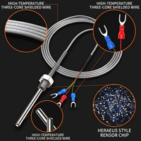 Sonde thermocouple PT100 en platine, résistance thermique, capteur de température étanche à filetage fixe, type K, type E