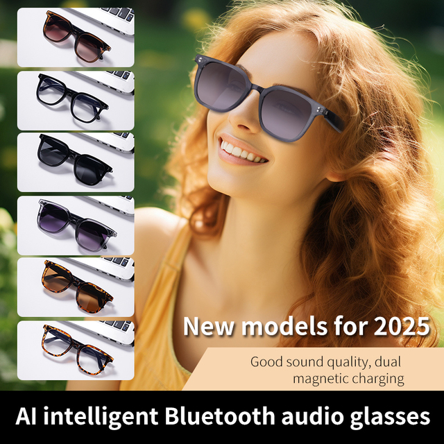 A12ai Intelligent Glasses Magnetic Charging GPS Navigation AI Translation Voice Assistant Phone Calls Music Player IPX-4