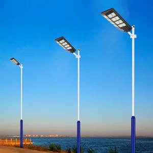 Luz de rua solar de alumínio à prova d'água com sensor KAIFAN 500W 800W 1000W 1200W luz solar movida a energia solar ao ar livre