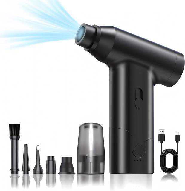Electric Eco-Friendly Anti-Dust Compressed Air Duster Canned Spray Blower for Computer Keyboard Electronic Cleaning Gun Cleanser