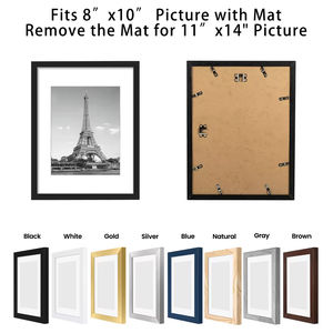 Moldura de Madeira Sólida MDF Preta para Mesa ou Parede 11x14 polegadas para Decoração de Casa - Product Image 1