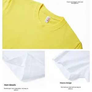 Nouveau T-shirt en coton 180g 26s à col rond pour homme, coupe ample, imprimé par transfert thermique, T-shirt pour homme - Product Image 2