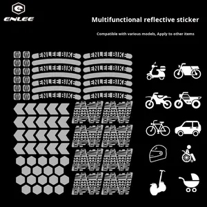 ENLEE Accesorios Reflectantes Multifuncionales para Bicicleta, Pegatinas de Seguridad Vial, Franjas con Logotipo para Advertencia en Bicicletas de Carretera, 1.5x1.5cm - Product Image 6